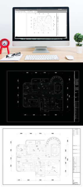 简中风格CAD户型平面设计施工图