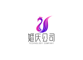 大气时尚鹅图形婚庆公司logo标志