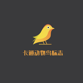 儿童卡通黄色鸟logo