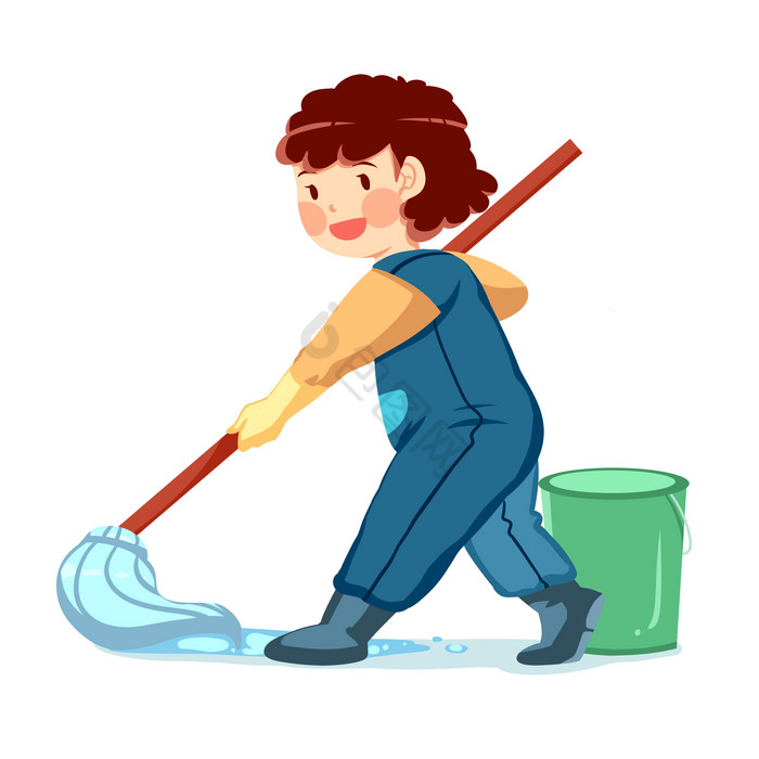 打扫卫生保洁员拖地