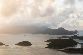 福建霞浦花竹云雾日出摄影图片