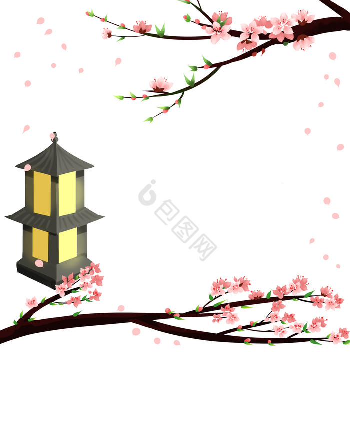 樱花树樱花绽放樱花边框图片