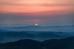 五岳传统文化中国风南岳衡山唯美日落摄影图