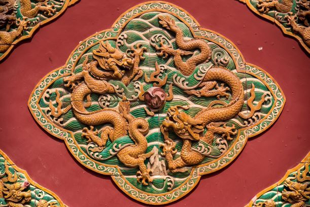 北京故宫建筑传统文化中国风龙形图腾摄影图