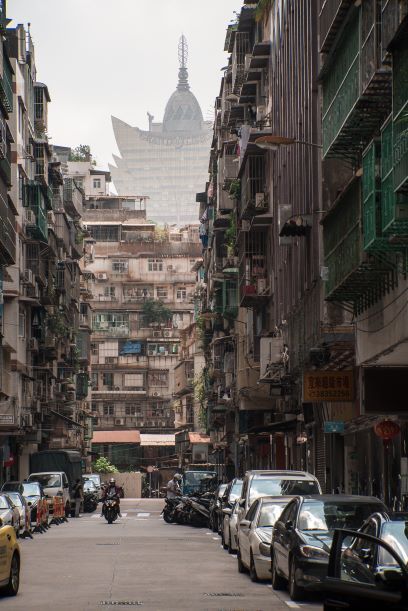 澳门城市街道街景新葡京复古港风摄影图片