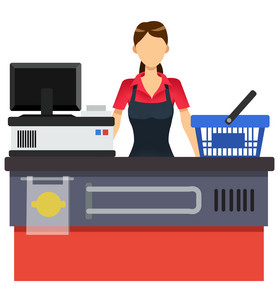 超市收银台图片