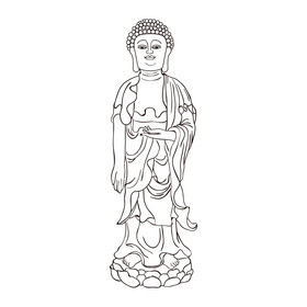 线描佛祖佛教宗教