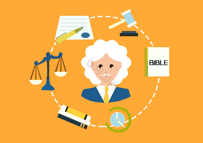 世界法律日律师天秤锤子律师形象图片