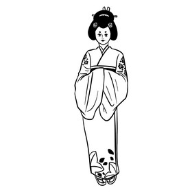 日本和服的简笔画图片