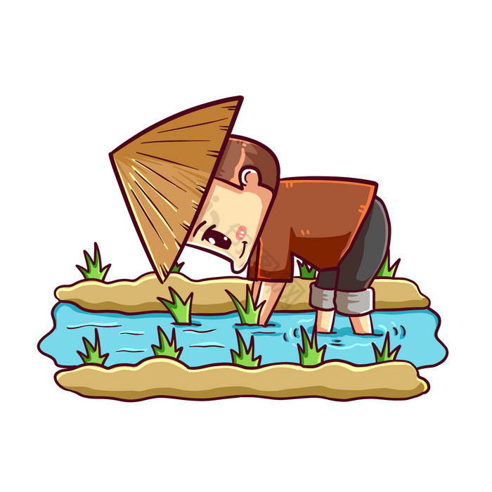 下载农民伯伯汽车插画下载农林畜牧耕种田地下载芒种ai下载小农民果农