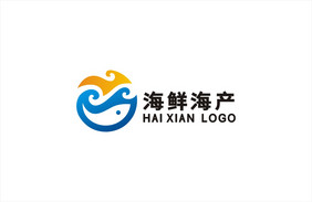 简约大气海鲜海产LOGO标志VI