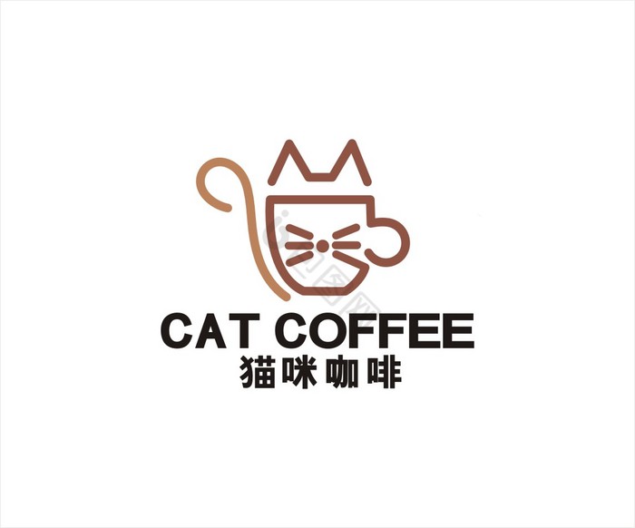 小猫咖啡厅撸猫茶餐厅LOGO标志VI