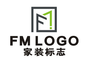 简约大气字母FM家装空间LOGO标志VI