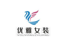 蓝红优雅服装logo