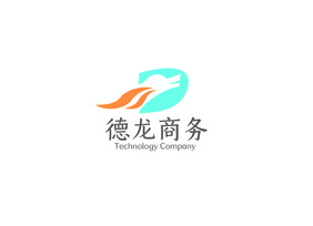 大气时尚D字母龙图形商务logoVI模板