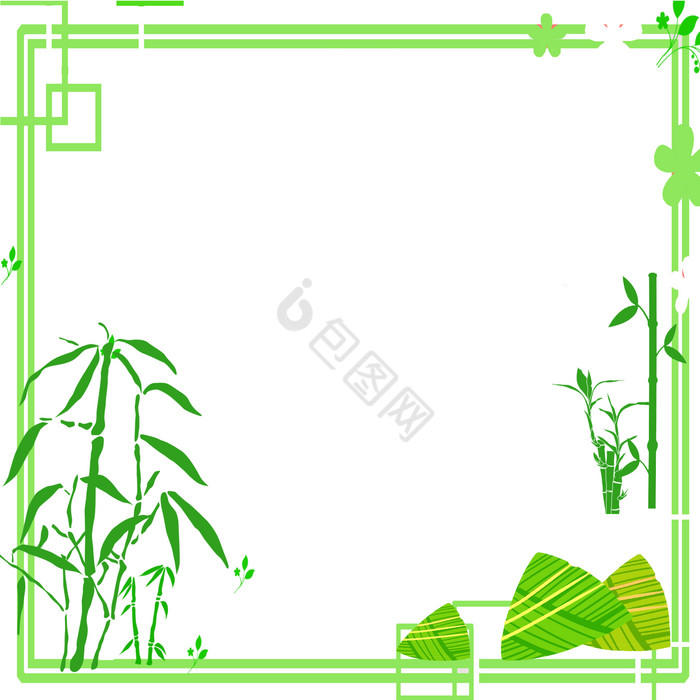 竹子粽子端午节边框图片