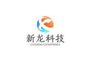 时尚X字母龙图形商务科技logoVI模板