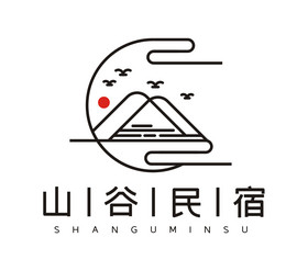 山谷高山民宿logo标志vi
