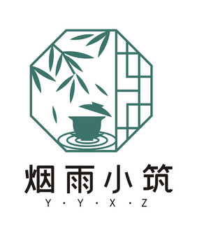 素净大气茶楼茶馆民宿LOGO标志VI