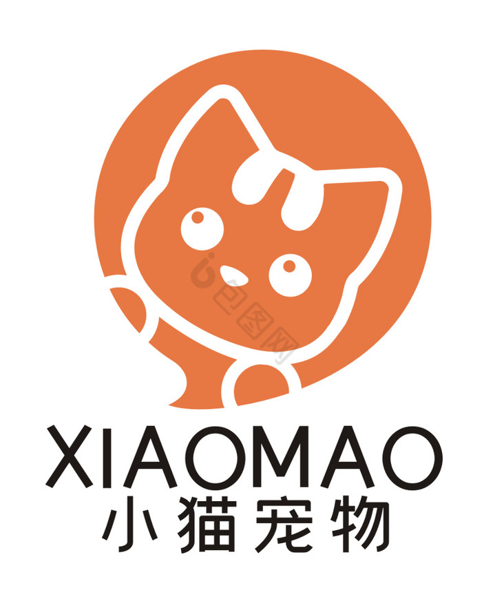 小猫对话宠物店LOGO标志VI图片