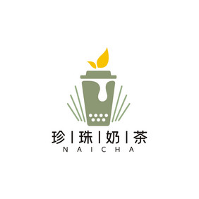 小清新奶茶店茶餐厅LOGO标志VI