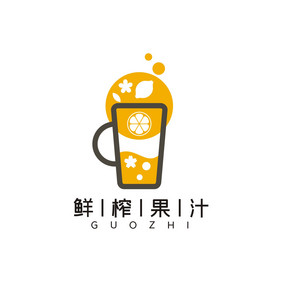 鲜榨果汁奶茶店饮品店LOGO标志VI