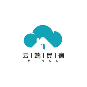 创意简约云端民宿LOGO标志VI