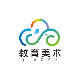 可爱云朵小象美术班LOGO标志VI