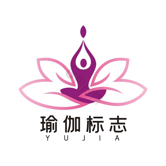 安静莲花瑜伽LOGO标志VI图片