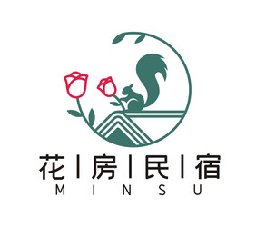 小松鼠森系清新民宿LOGO标志VI