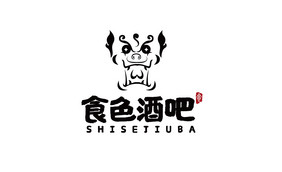 黑色国潮酒吧logo