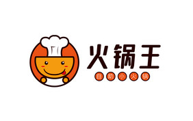 橙色卡通火锅logo