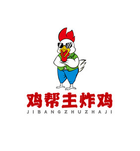 暖色卡通炸鸡logo