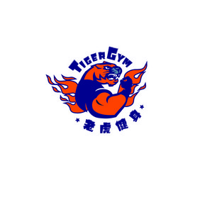 矢量卡通老虎健身俱乐部标志logo