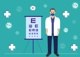 全国爱眼日保护眼睛医院医生近视矢量卡通
