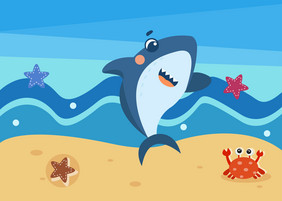 世界海洋日海底动物矢量手绘扁平卡通素材