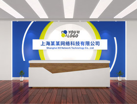 对称圆形公司前台背景形象墙企业logo墙