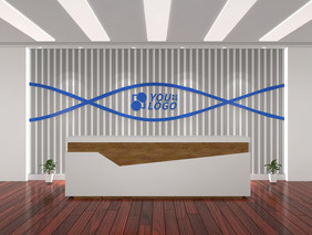 线条LOGO墙公司形象墙企业前台背景