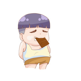 吃巧克力的二次元男孩头像