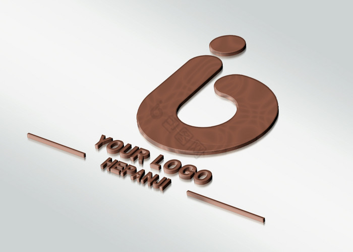 铝合金金属质感logo标志模板-包图网