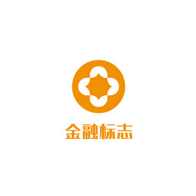 橙色金融钱币标志logo