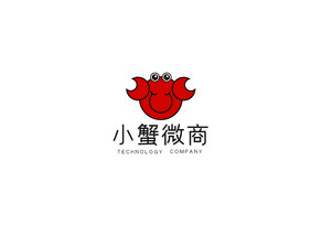 大气时尚螃蟹海鲜类电商微商商务logo