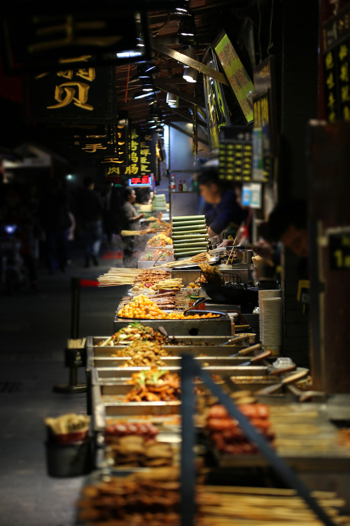 美食市集夜市摄影图片