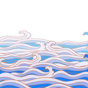 中式海波纹海浪波浪