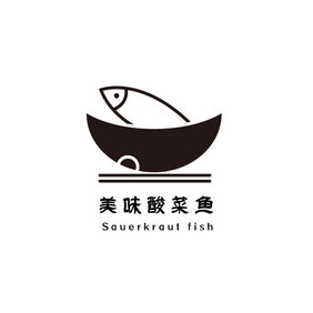 简约黑白线条餐饮行业创意logo设计
