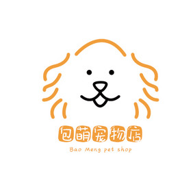 简约线条萌宠店宠物类创意logo设计