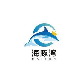 海豚旅游 游泳母婴LOGO标志VI