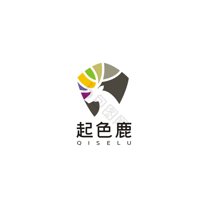 鹿盾牌传媒门业LOGO标志VI图片