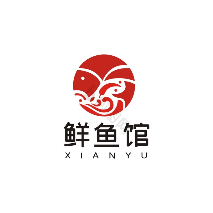 鱼鲜鱼馆烤鱼纸包鱼LOGO标志VI图片