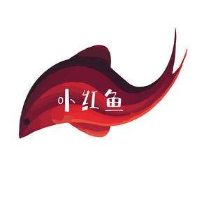 帅气小红鱼卡通头像创意logo设计